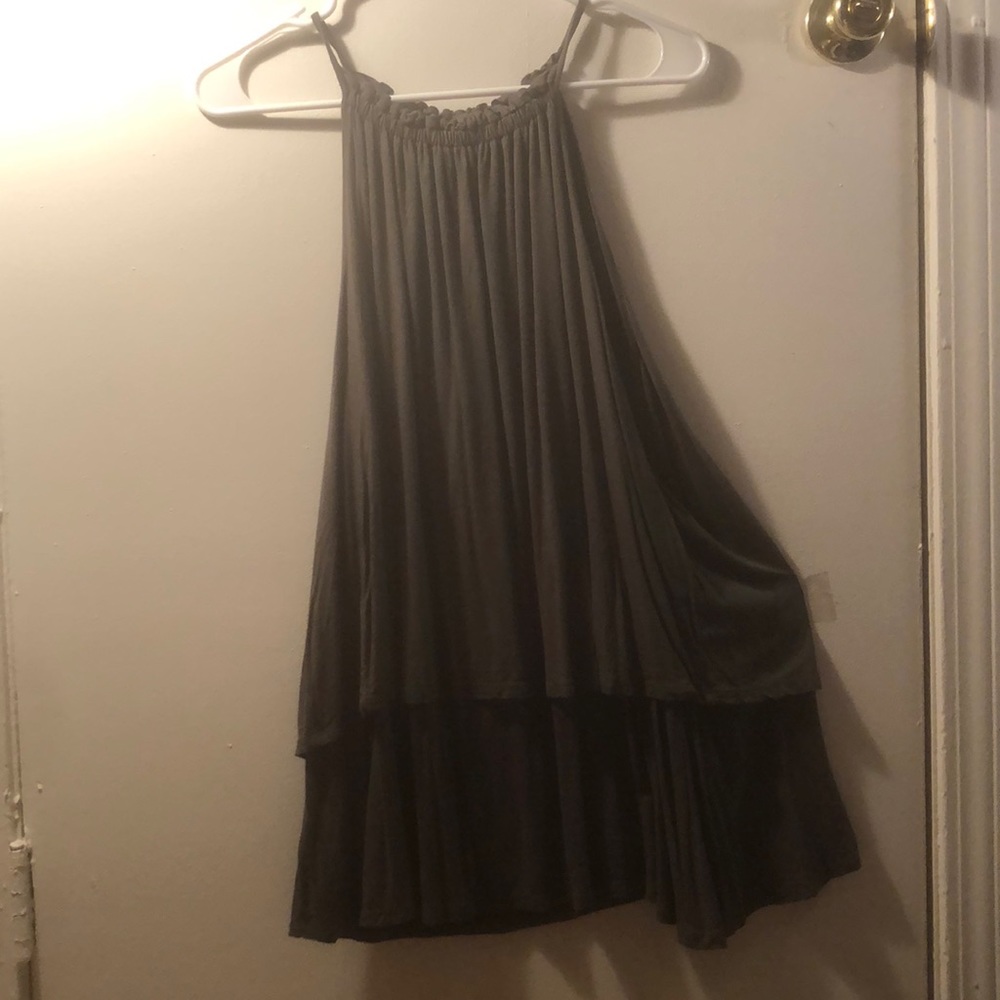 High-neck layered tank top